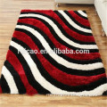 3d colorful striped carpet,red and black,1200D silk carpet rug,cheap price